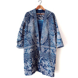 Aoyama Daruma antique Chinese  indigo dye textile hanten jacket 藍染花布 古布 半纏 ジャケット 【Pre-order/受注生産 OK】