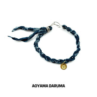 Aoyama Daruma indigo dye kofu brass bracelet  藍染 真鍮 古布 ブレスレット