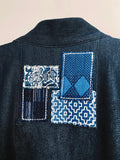 Aoyama Daruma denim indigo dye sashiko patchwork hanten jacket デニム 藍染 刺し子 パッチワーク 半纏 ジャケット 【Pre-order/受注生産 OK】