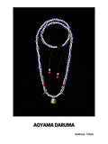 Aoyama Daruma silver brass copper trade beads daruma necklace トレードビーズ だるま ネックレス