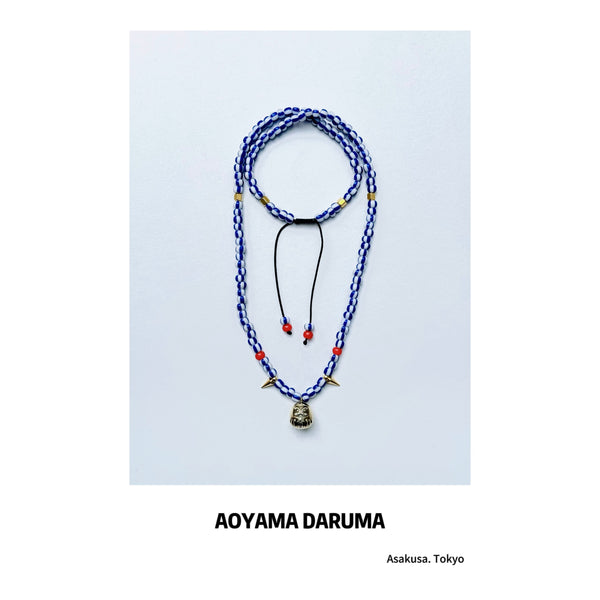 Aoyama Daruma silver brass copper trade beads daruma necklace トレードビーズ だるま ネックレス