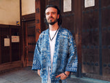 Aoyama Daruma antique Chinese  indigo dye textile hanten jacket 藍染花布 古布 半纏 ジャケット 【Pre-order/受注生産 OK】