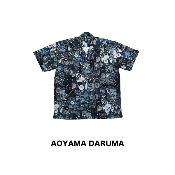 Aoyama Daruma  Kofu Patchwork printed aloha shirt 古布 プリント アロハシャツ【Pre-order/受注生産 OK】