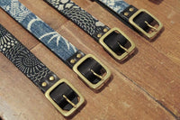 Aoyama Daruma ✖️Rakuda indigo dye kofu leather belt 藍染 古布 ヌメ革 ベルト