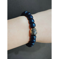 Aoyama Daruma silver brass daruma beads indigo dye bracelet  だるまビーズ 藍染ブレスレット