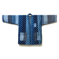 Aoyama Daruma indigo dye sashiko patchwork hanten jacket 藍染 刺し子 パッチワーク 半纏 ジャケット【Pre-order/受注生産 OK】