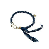 Aoyama Daruma indigo dye kofu brass bracelet  藍染 真鍮 古布 ブレスレット