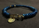 Aoyama Daruma indigo dye bone brass bracelet 藍染 真鍮 ブレスレット