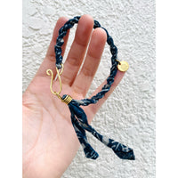 Aoyama Daruma indigo dye kofu brass bracelet  藍染 真鍮 古布 ブレスレット