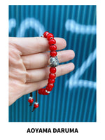 Aoyama Daruma Red white hearts manekineko daruma bracelet  ホワイトハーツ 招き猫だるま ブレスレット