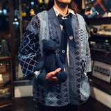 Aoyama Daruma indigo dye sashiko patchwork hanten jacket 藍染 刺し子 パッチワーク 半纏 ジャケット【Pre-order/受注生産 OK】