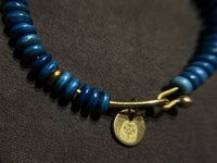 Aoyama Daruma indigo dye bone brass bracelet 藍染 真鍮 ブレスレット