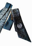 Aoyama Daruma indigo mud dye silk petit scarf necktie 藍泥染め シルク スカーフ ネクタイ