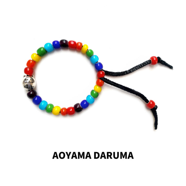 Aoyama Daruma Happy Rainbow white hearts daruma bracelet  レインボー 虹 ホワイトハーツ だるま ブレスレット