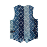 Aoyama Daruma indigo dye sashiko vest 藍染 刺し子 ベスト【Pre-order/受注生産 OK】