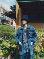 Aoyama Daruma indigo dye denim patchwork jacket 藍染 ふわふわ デニム パッチワーク ジャケット【Pre-order/受注生産 OK】