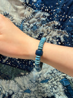 Aoyama Daruma indigo dye bone bracelet 藍染 牛骨 ブレスレット