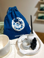 Aoyama Daruma Indigo dye persimmon dye drawstring bag 藍染柿渋染め巾着袋