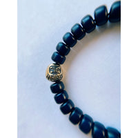 Aoyama Daruma silver brass daruma beads indigo dye bracelet  だるまビーズ 藍染ブレスレット
