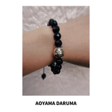 Aoyama Daruma natural stone manekineko daruma bracelet  天然石 黒瑪瑙 招き猫だるま ブレスレット