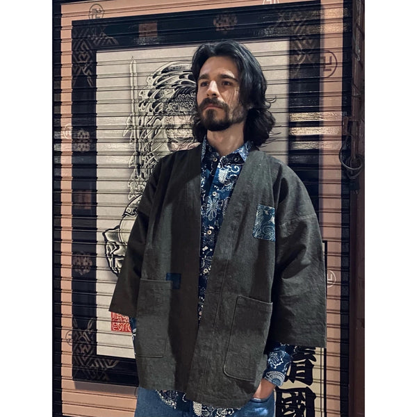 Aoyama Daruma persimmon dye hanten jacket 柿渋染め 半纏 二色【Pre-order/受注生産 OK】