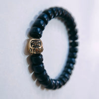 Aoyama Daruma silver brass daruma beads indigo dye bracelet  だるまビーズ 藍染ブレスレット