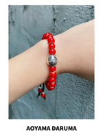 Aoyama Daruma Red white hearts manekineko daruma bracelet  ホワイトハーツ 招き猫だるま ブレスレット