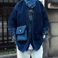 Aoyama Daruma Indigo dye Scarf shoulder bag マフラー ショルダーバッグ ふわふわシリーズ