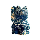 Aoyama Daruma  indigo dye kofu manekineko 藍染 古布 招き猫