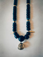 Aoyama Daruma indigo dye silver brass daruma necklace 藍染 だるま ネックレス beta2.0