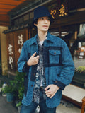 Aoyama Daruma indigo dye denim patchwork jacket 藍染 ふわふわ デニム パッチワーク ジャケット【Pre-order/受注生産 OK】